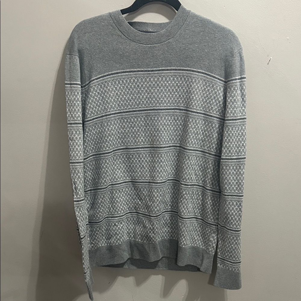 Banana Republic Gray Patterned Crewneck Sweater